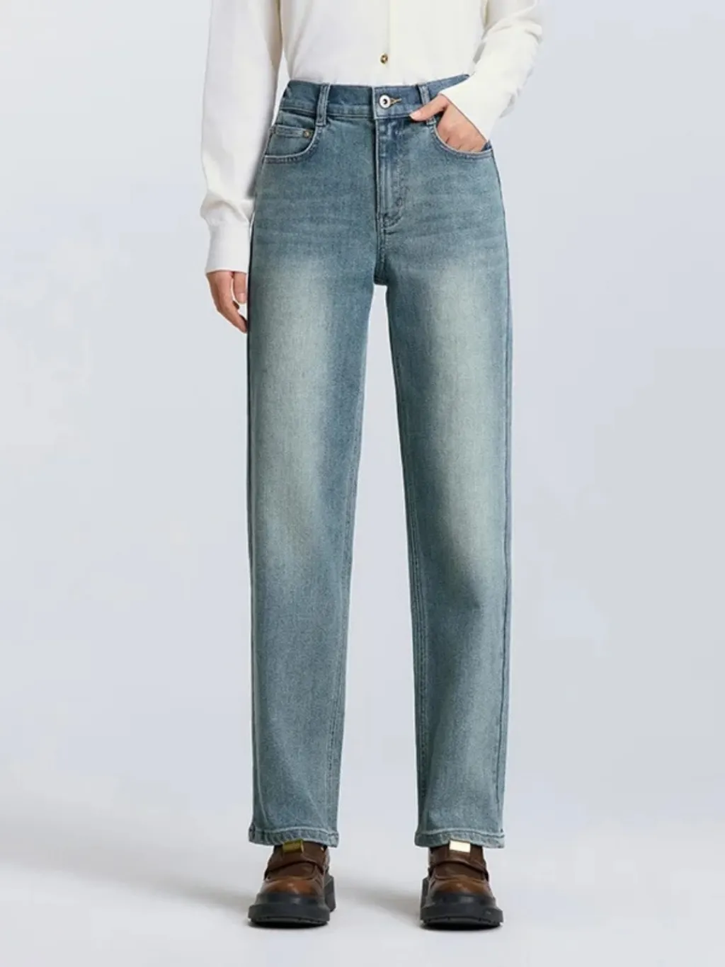 Light Blue Washed High-Waisted Mom Jeans — quality denim, made to last