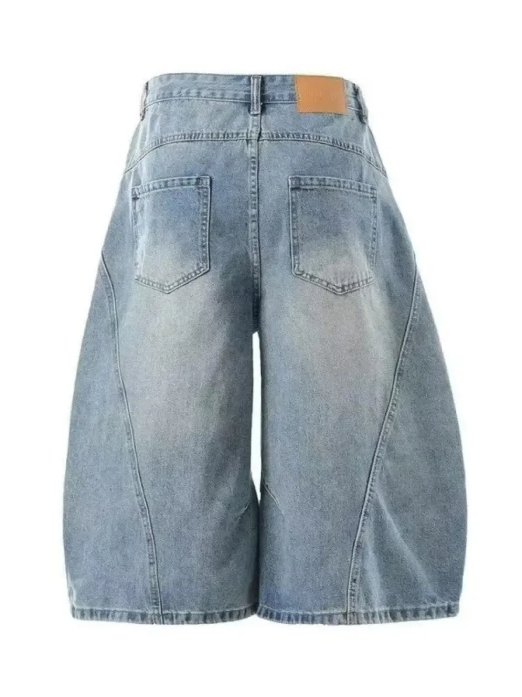 Light Washed Denim Balloon Skort — quality denim, made to last