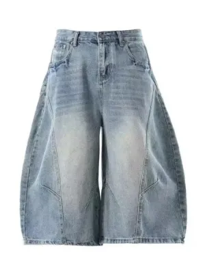 Light Washed Denim Balloon Skort — view 5