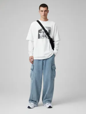 Men's Baggy Cargo Jeans with Wide Comfortable Fit — view 2
