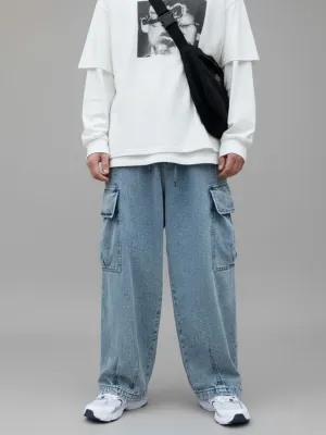 Men's Baggy Cargo Jeans with Wide Comfortable Fit — view 3