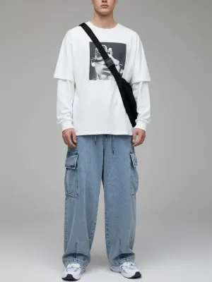 Men's Baggy Cargo Jeans with Wide Comfortable Fit — view 4