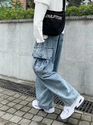 Men's Baggy Cargo Jeans with Wide Comfortable Fit — view 6
