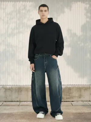 Men's Baggy Jeans with Oversized Pockets & Contrast Stitching — view 5