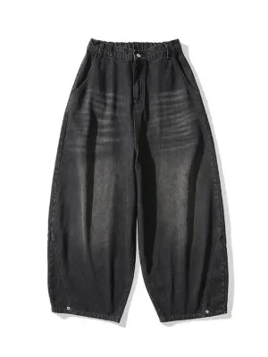 Men's Balloon-Fit Jeans in Black Denim — view 2