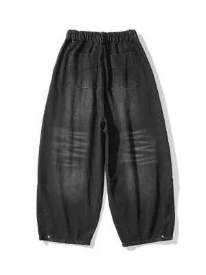 Men's Balloon-Fit Jeans in Black Denim — view 3
