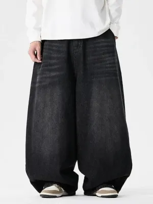 Men's Balloon-Fit Jeans in Black Denim — view 4