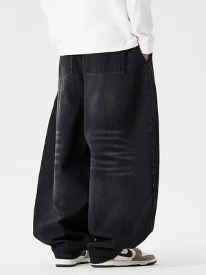 Men's Balloon-Fit Jeans in Black Denim — view 5