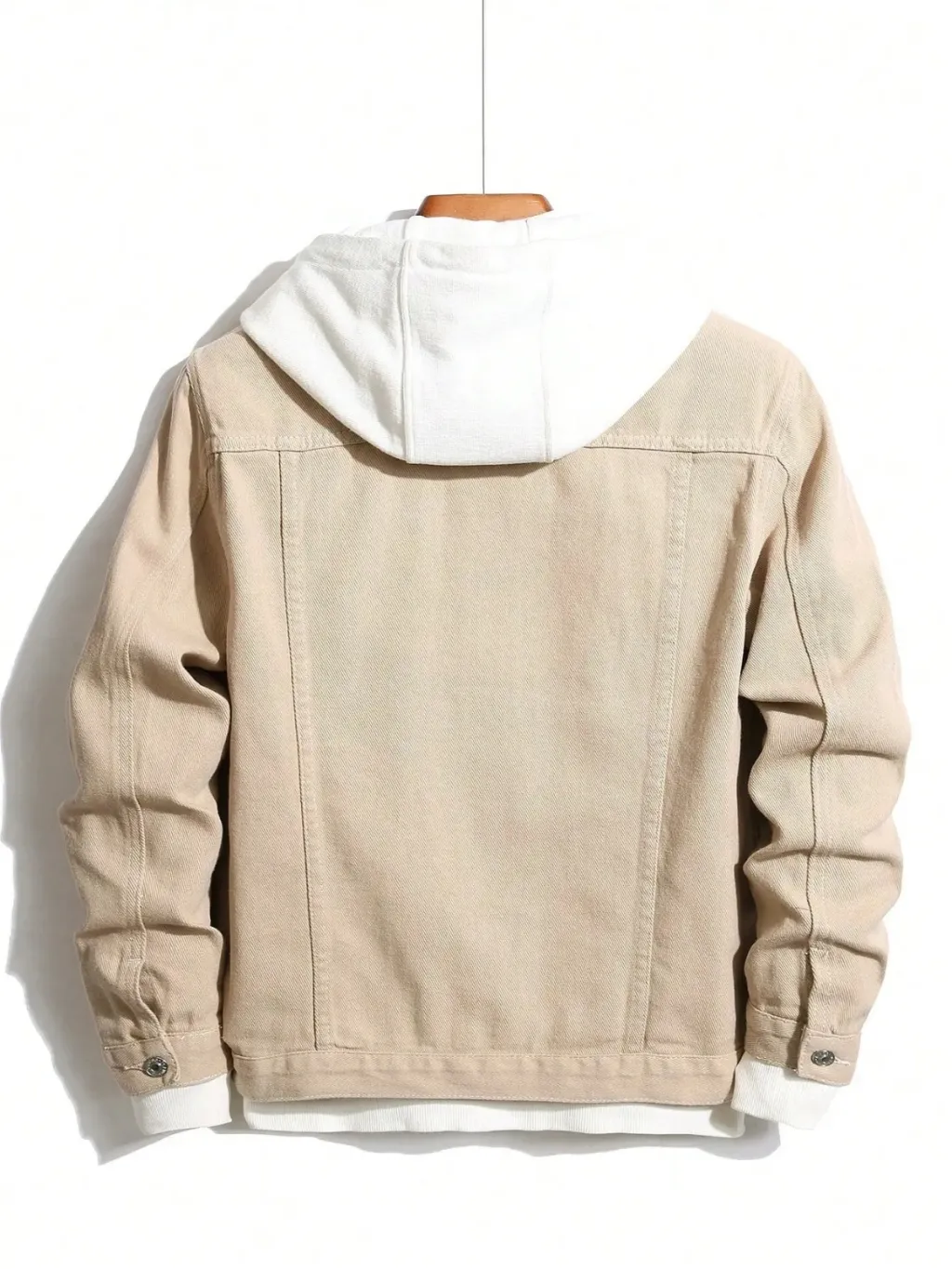 Men's Beige Hooded Denim Jacket — endless ways to style it