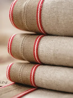 Men's Beige Tapered Jeans, Artisan Finishes — view 4