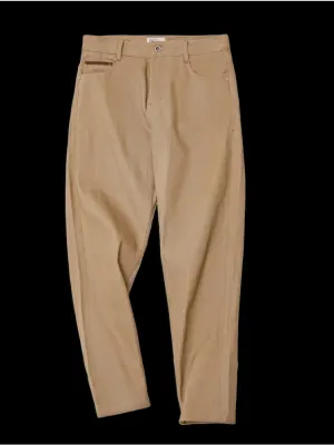 Men's Beige Tapered Jeans, Artisan Finishes — view 7