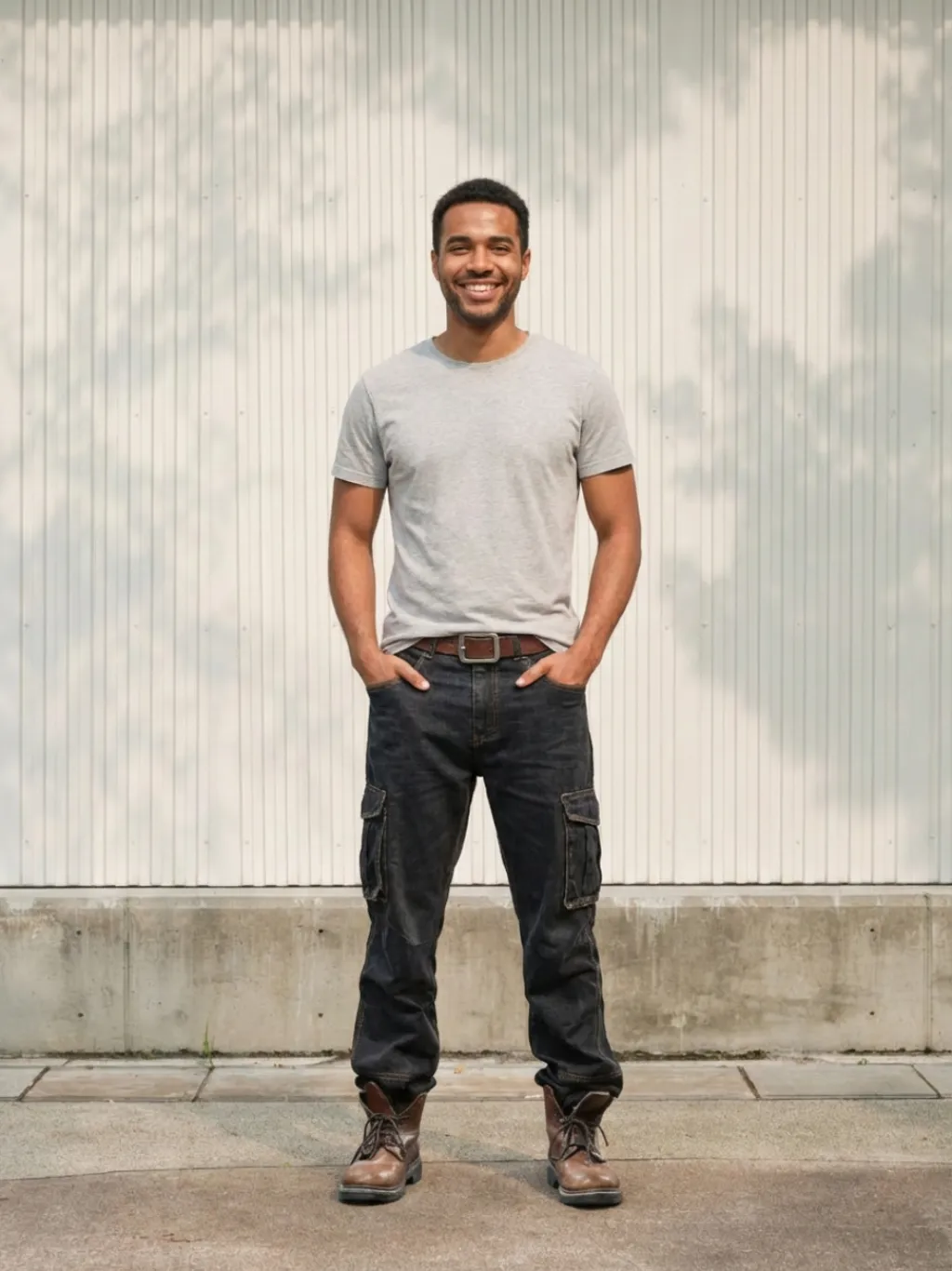 Men's Black Cargo Work Jeans