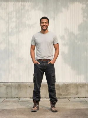 Men's Black Cargo Work Jeans — view 1