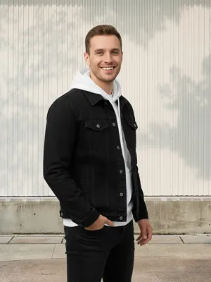 Men's Black Denim Jacket — view 2