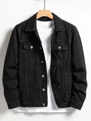 Men's Black Denim Jacket — view 3