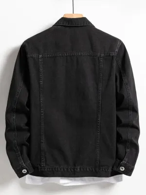 Men's Black Denim Jacket — view 4