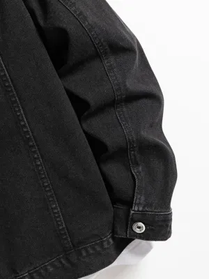 Men's Black Denim Jacket — view 7