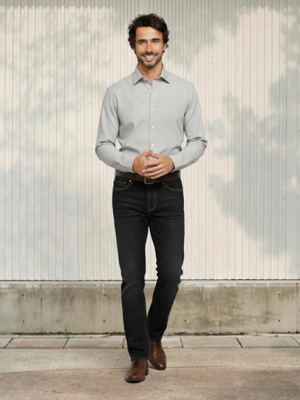 Men's Black Straight Jeans, Elegant Soft Stretch