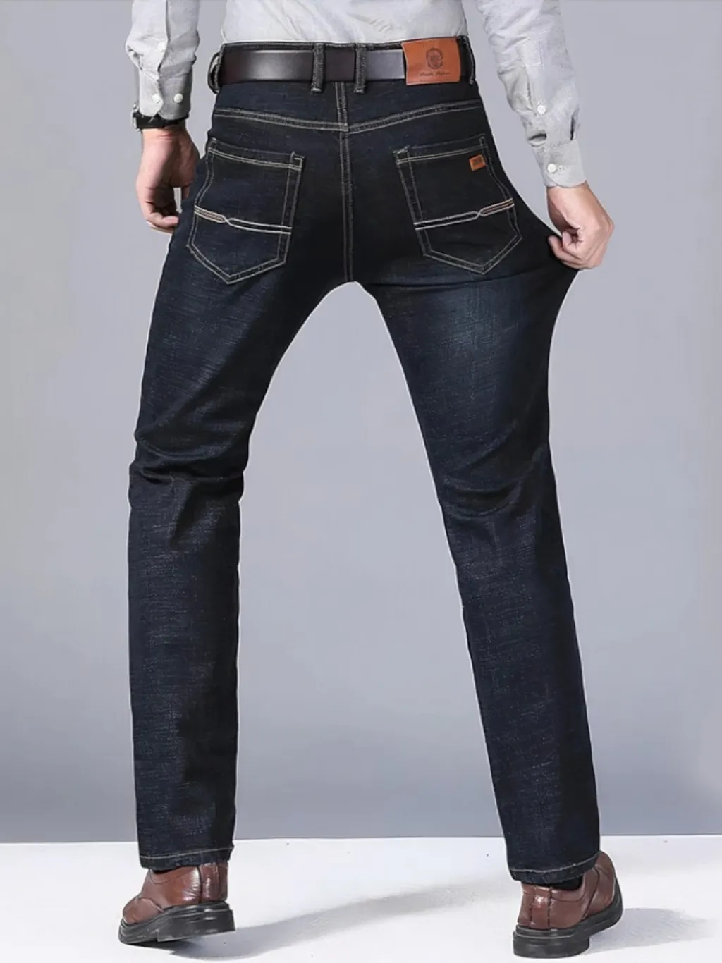 Men's Black Straight Jeans, Elegant Soft Stretch — quality denim, made to last