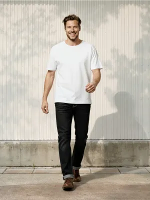 Men's Black Straight Jeans, Timeless Classic Cut — view 1