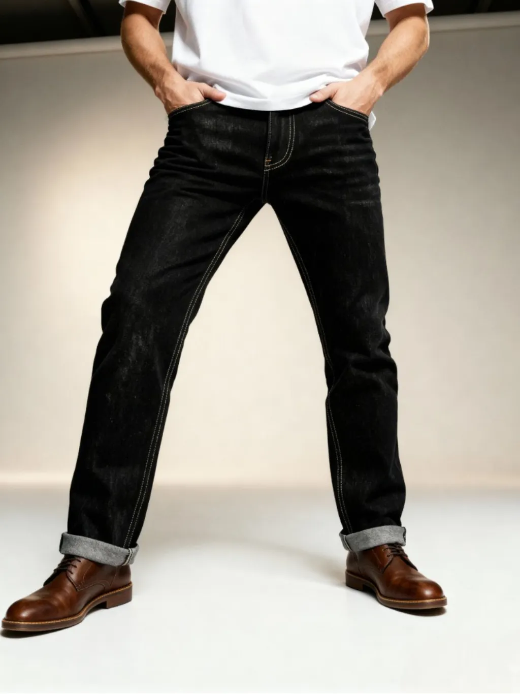 Men's Black Straight Jeans, Timeless Classic Cut — a pair designed to be worn everywhere