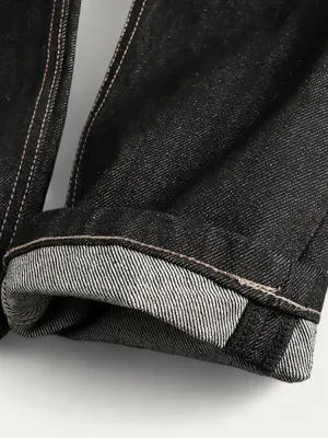 Men's Black Straight Jeans, Timeless Classic Cut — view 5