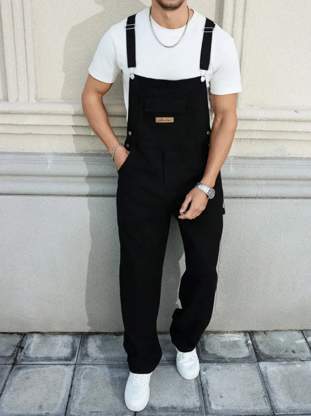 Men's Black Straight-Leg Denim Dungarees — a pair designed to be worn everywhere