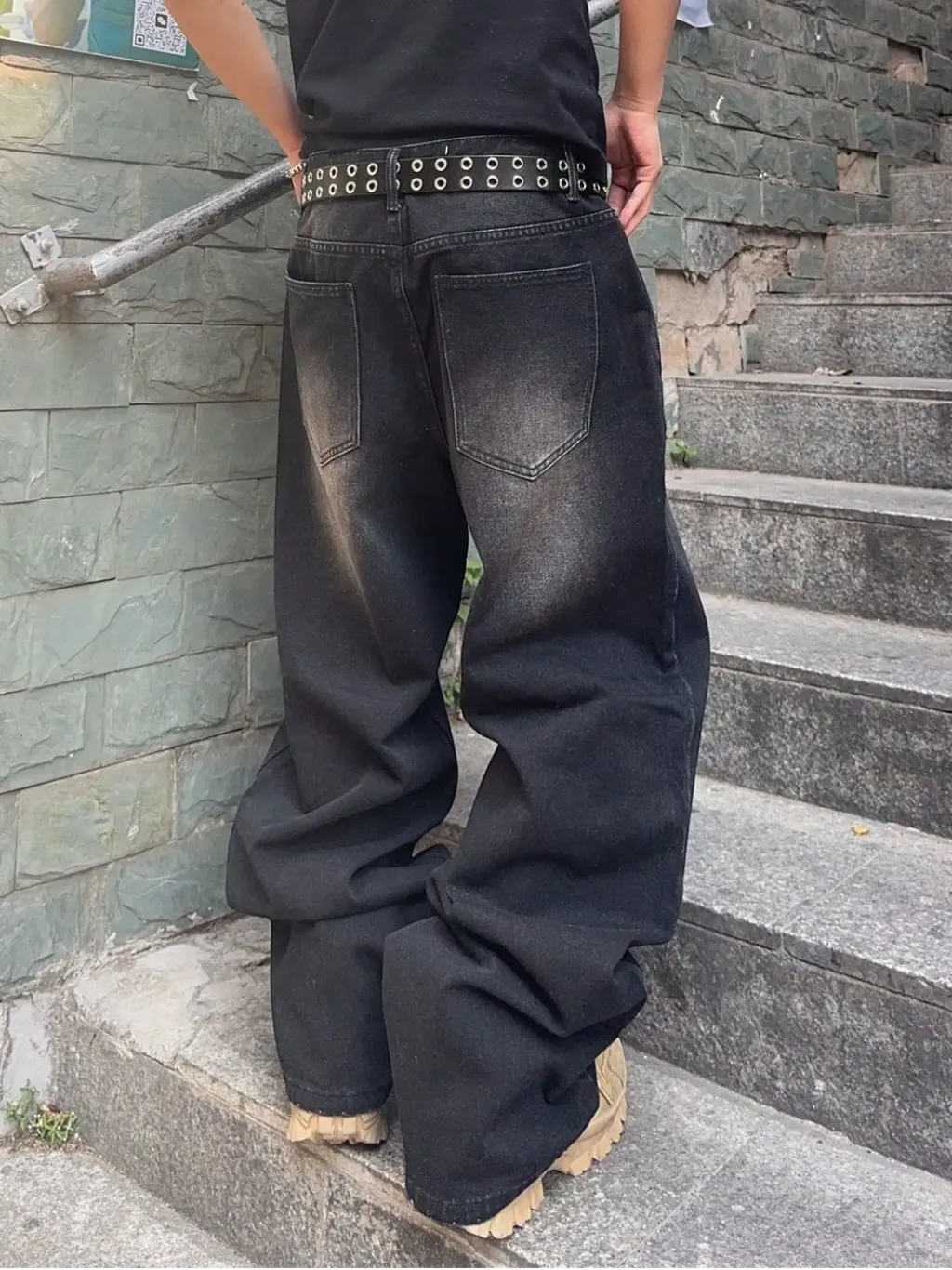 Men's Black Washed Baggy Jeans — a pair designed to be worn everywhere