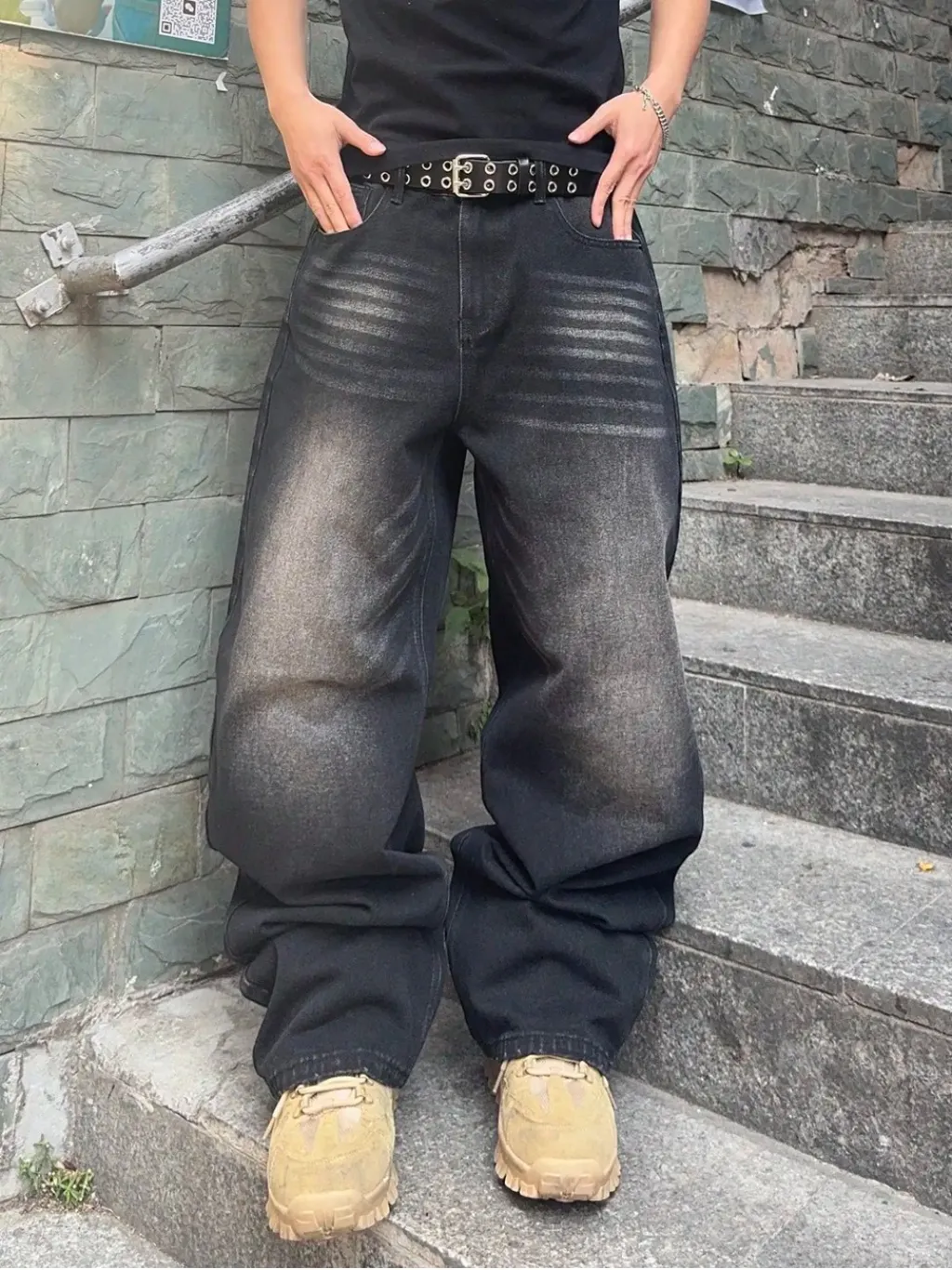 Men's Black Washed Baggy Jeans — endless ways to style it
