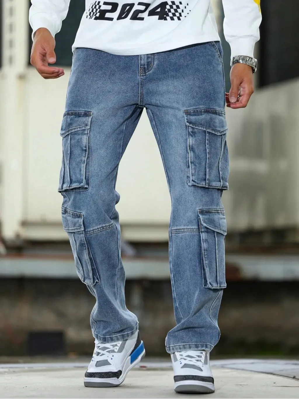 Men's Blue Multi-Pocket Cargo Jeans — quality denim, made to last