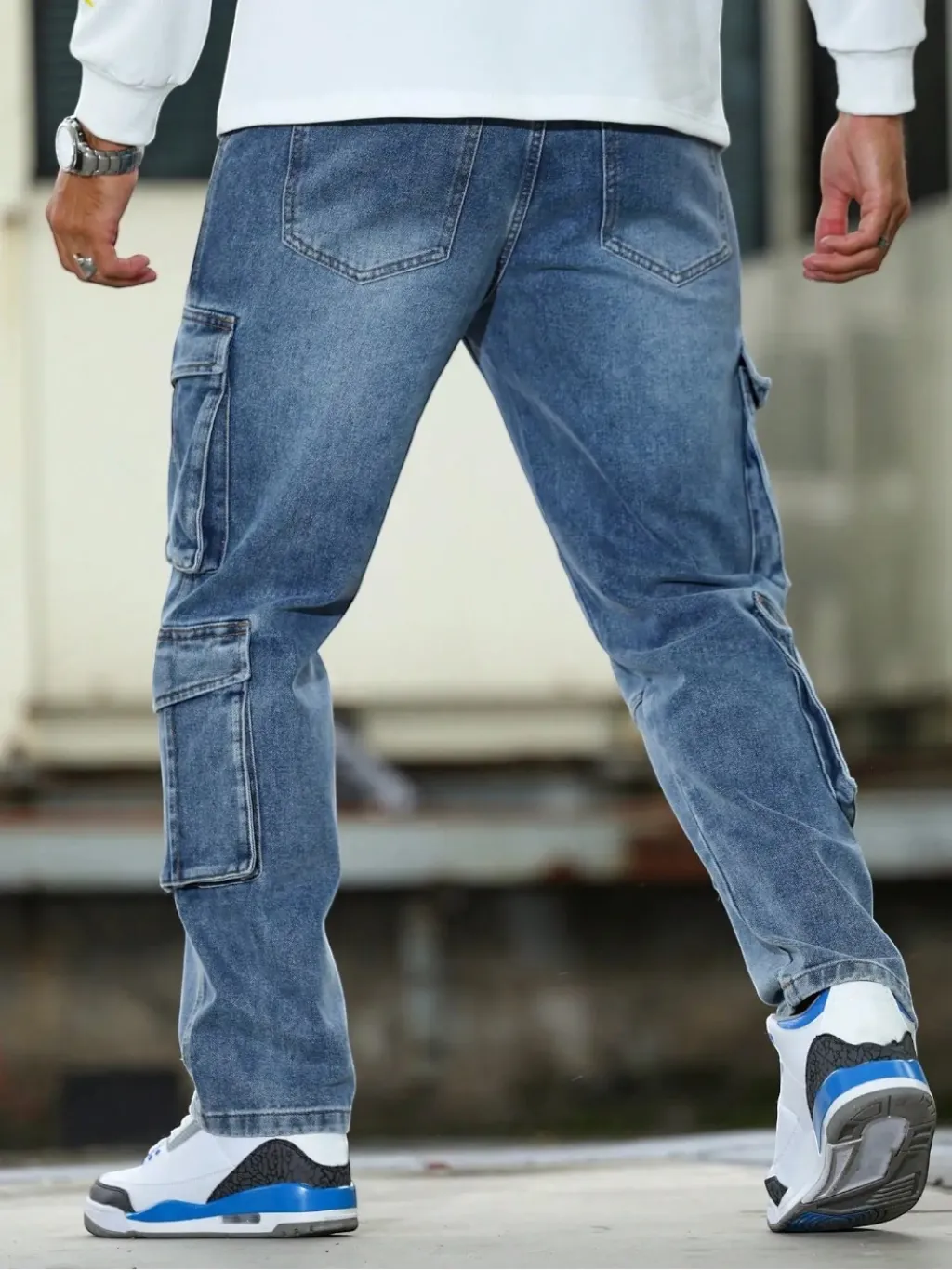 Men's Blue Multi-Pocket Cargo Jeans — endless ways to style it