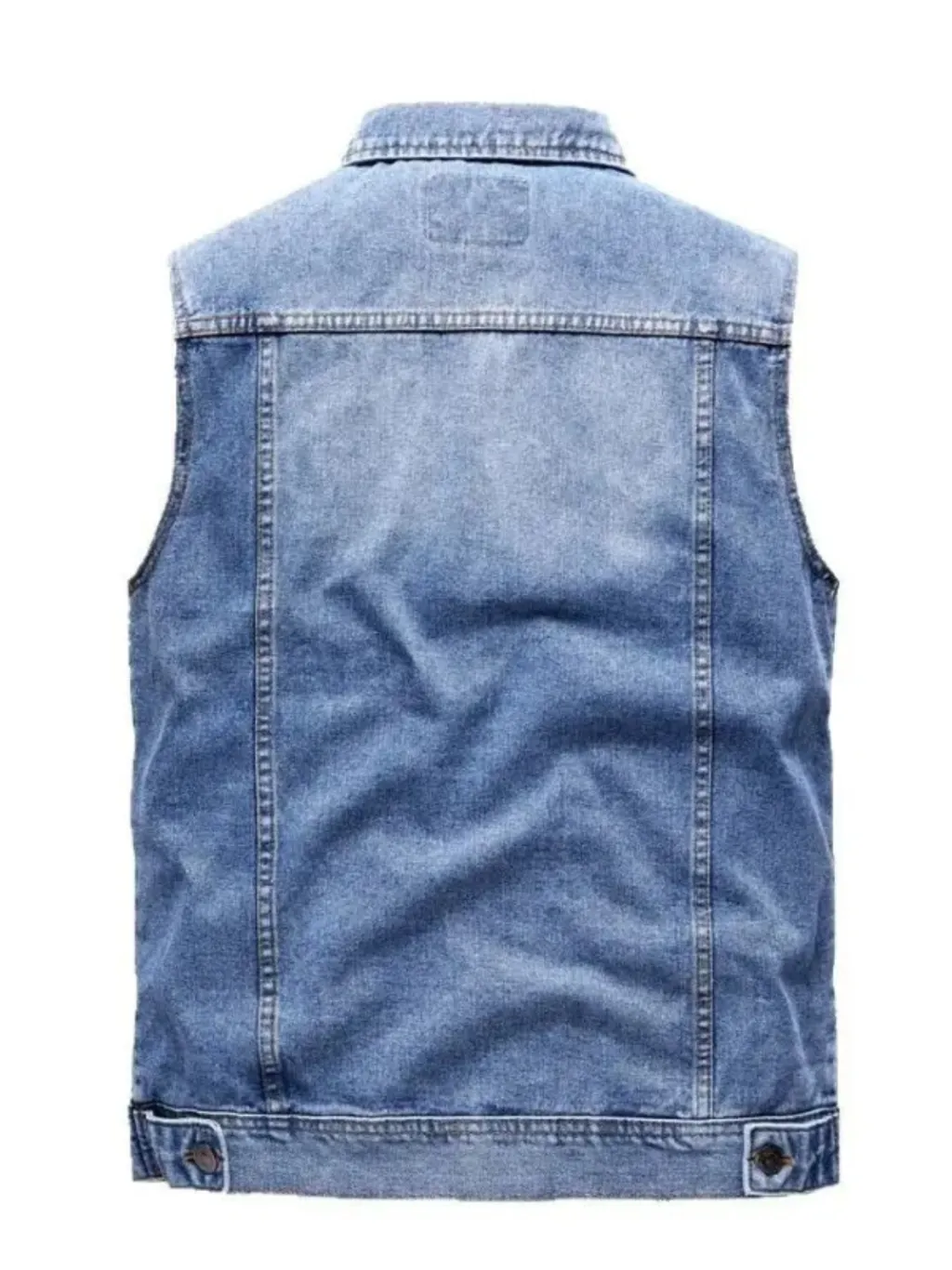 Men's Blue Vintage-Style Sleeveless Denim Jacket — quality denim, made to last