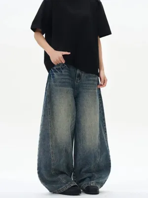 Men's Blue Vintage Washed Balloon Jeans — view 2