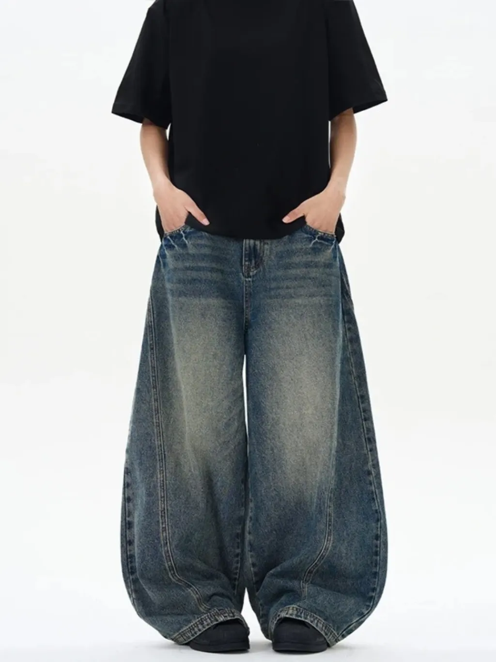 Men's Blue Vintage Washed Balloon Jeans — quality denim, made to last