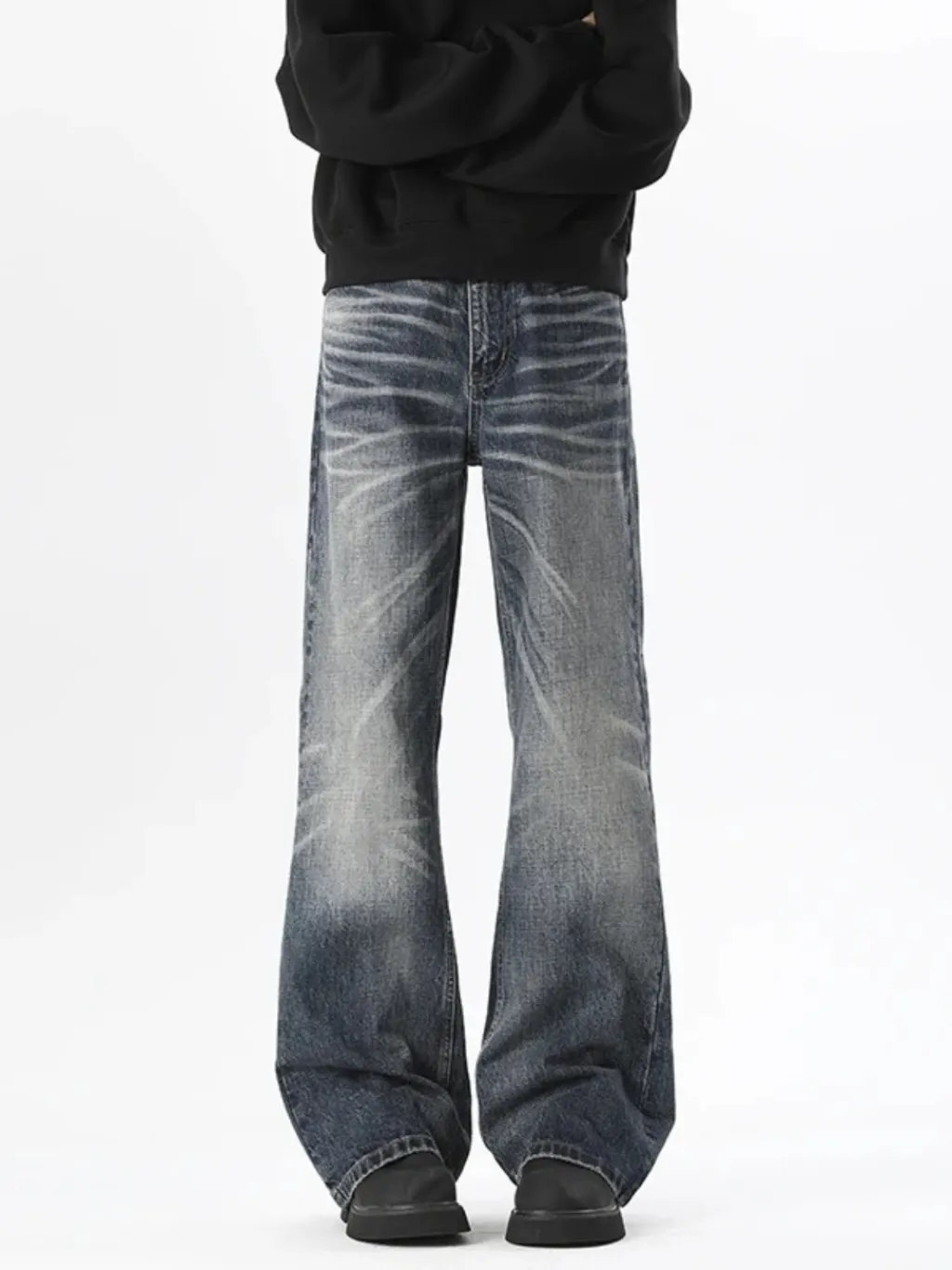 Men's Blue Vintage Washed Flared Jeans — a pair designed to be worn everywhere