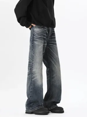 Men's Blue Vintage Washed Flared Jeans — view 3
