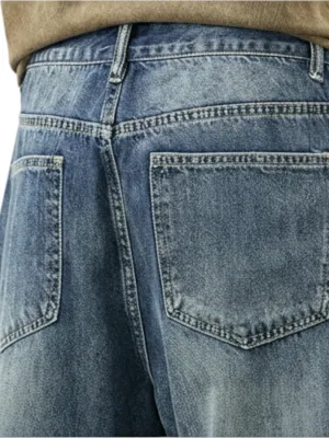 Men's Blue Vintage Washed Skater Jeans — view 5