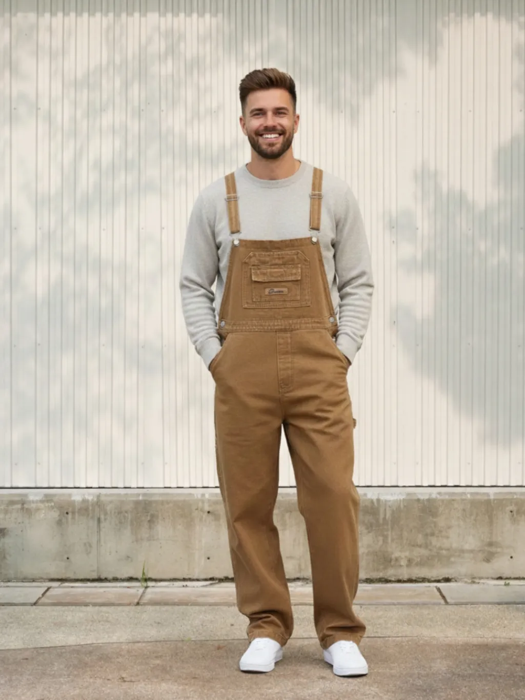 Men's Camel Denim Dungarees