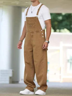 Men's Camel Denim Dungarees — view 2