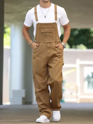 Men's Camel Denim Dungarees — view 5