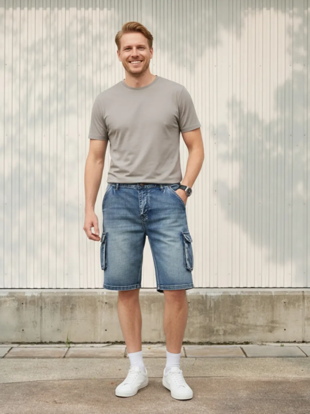 Men's Cargo Denim Shorts