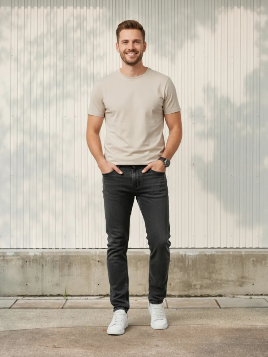 Men's Charcoal Grey Slim-Fit Jeans