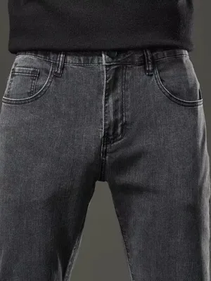 Men's Charcoal Grey Slim-Fit Jeans — view 5