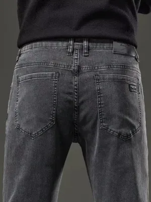 Men's Charcoal Grey Slim-Fit Jeans — view 6