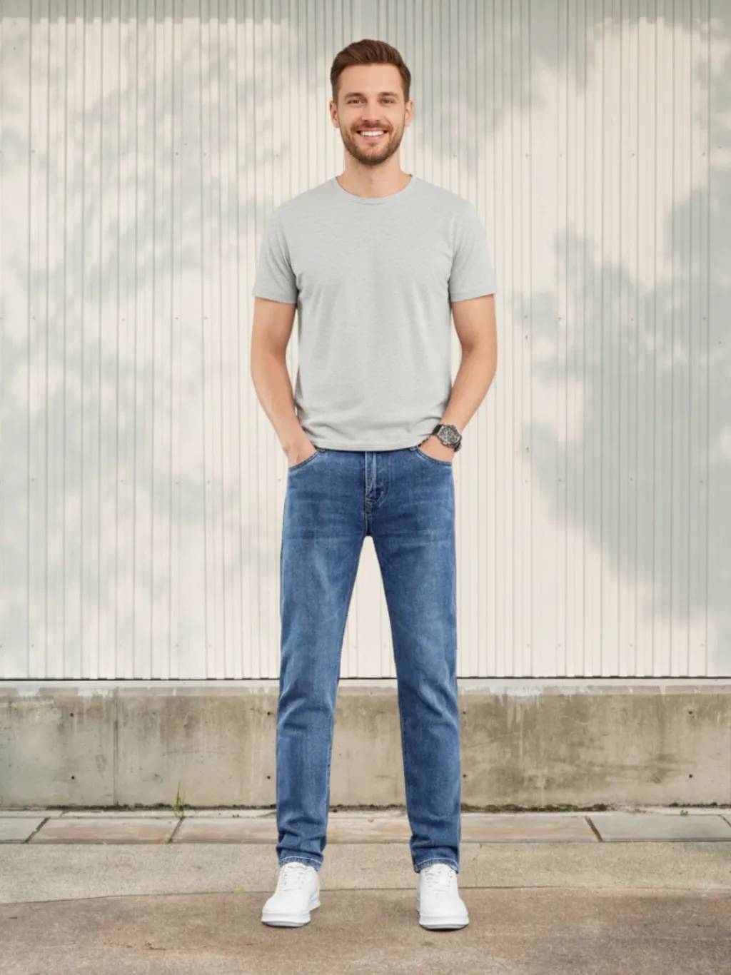 Men's Classic Blue Slim-Fit Jeans