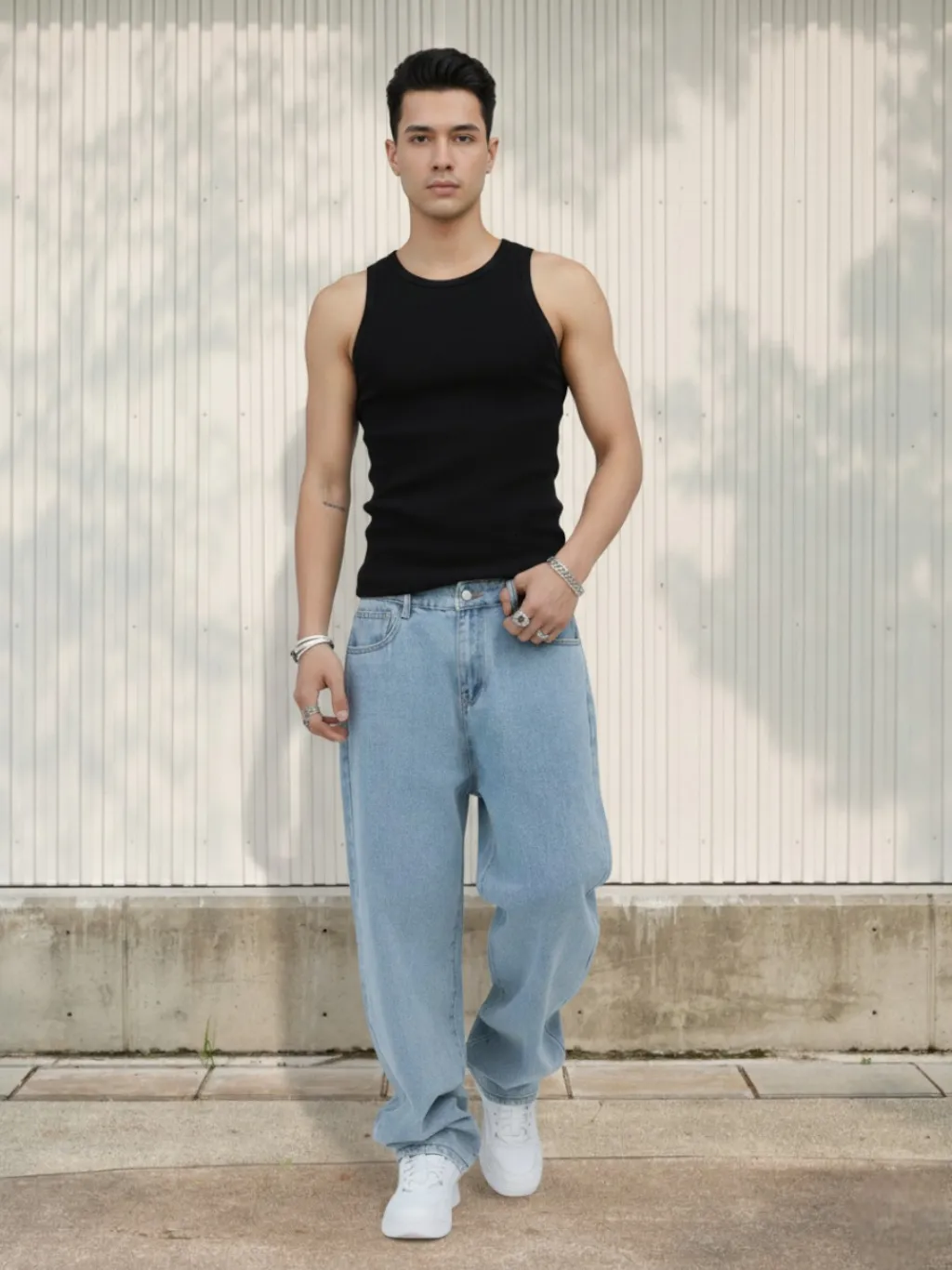Men's Classic Light Blue Baggy Jeans