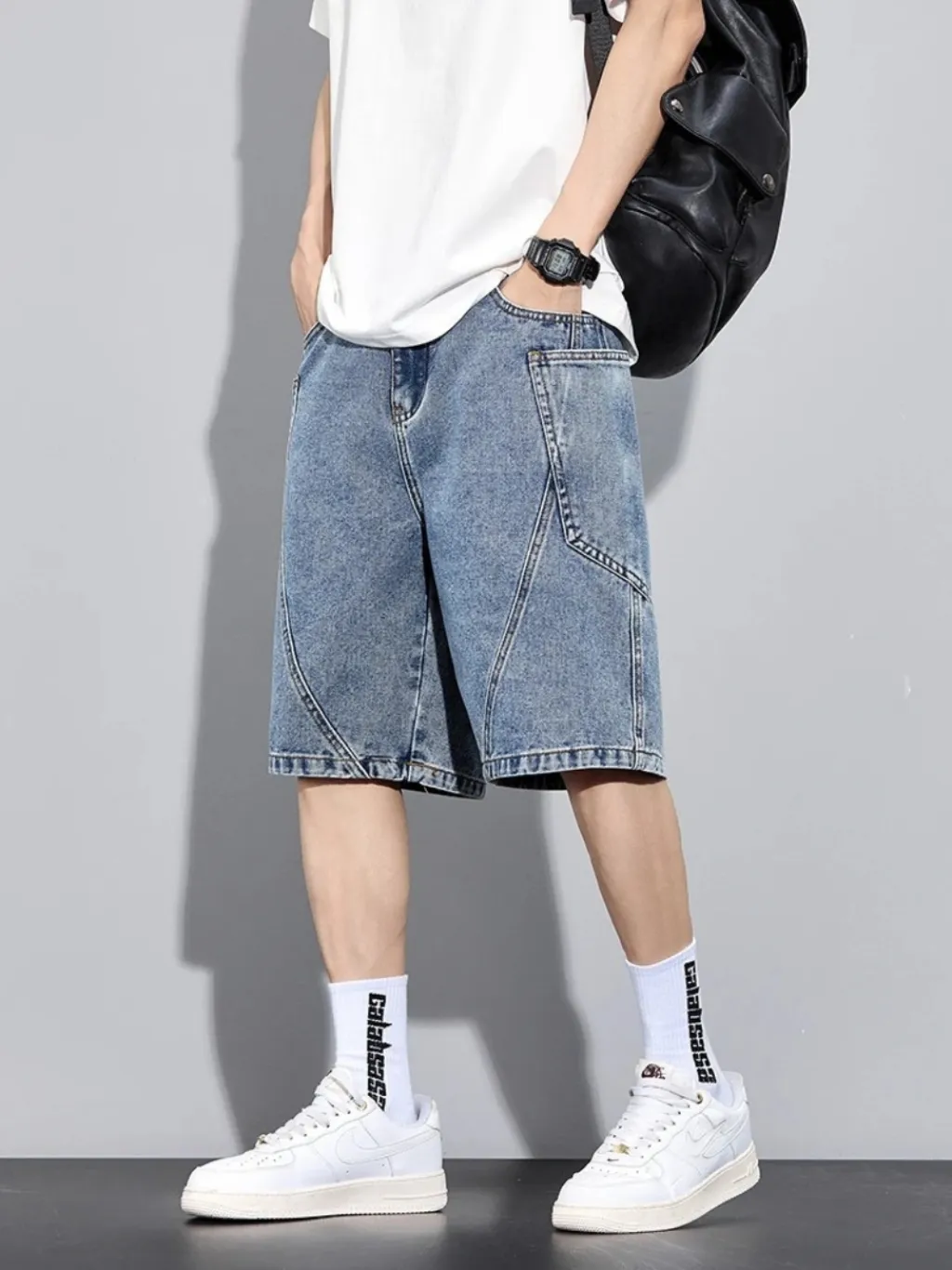 Men's Contrast Stitch Denim Shorts — a pair designed to be worn everywhere