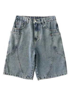 Men's Contrast Stitch Denim Shorts — view 4