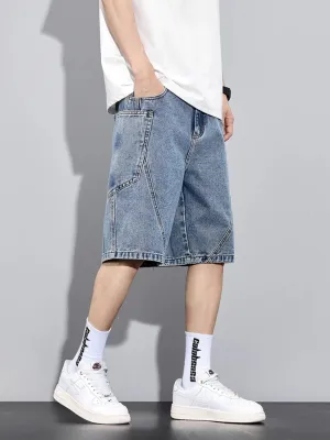 Men's Contrast Stitch Denim Shorts — view 5