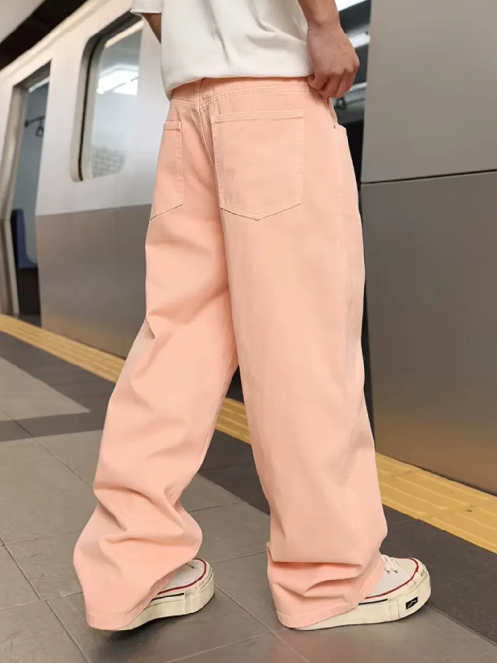 Men's Coral Pink Loose Fit Jeans — endless ways to style it